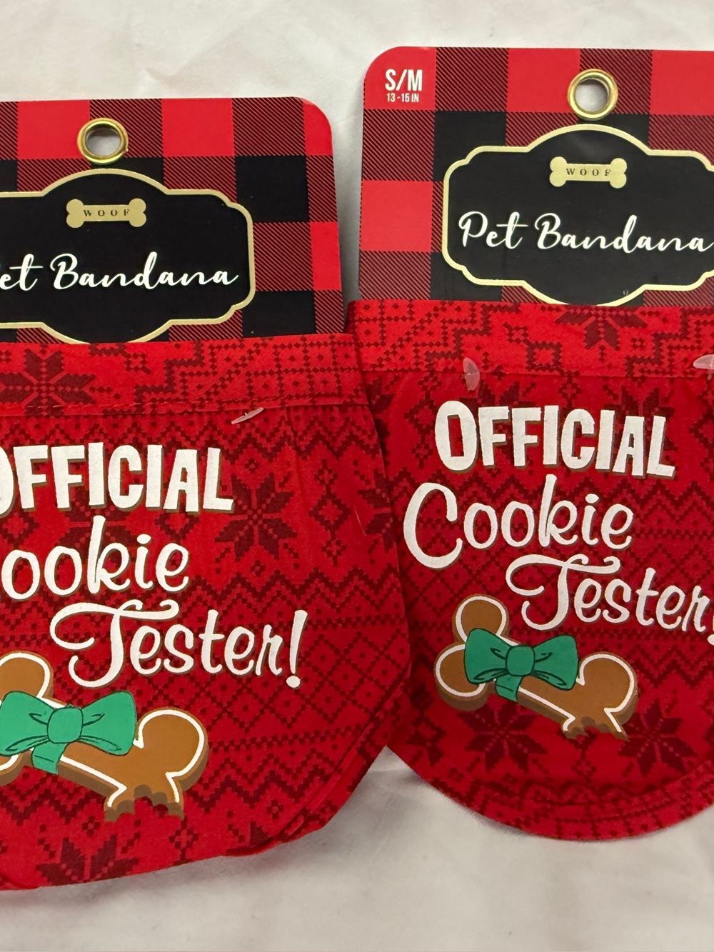 Woof Christmas official cookie tester pet bandana - ONE included